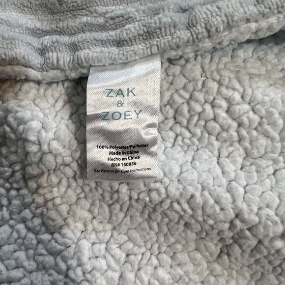 Zak & Zoey Baby Blanket Blue Ribbed Security Lovey Preowned - Picture 3 of 3